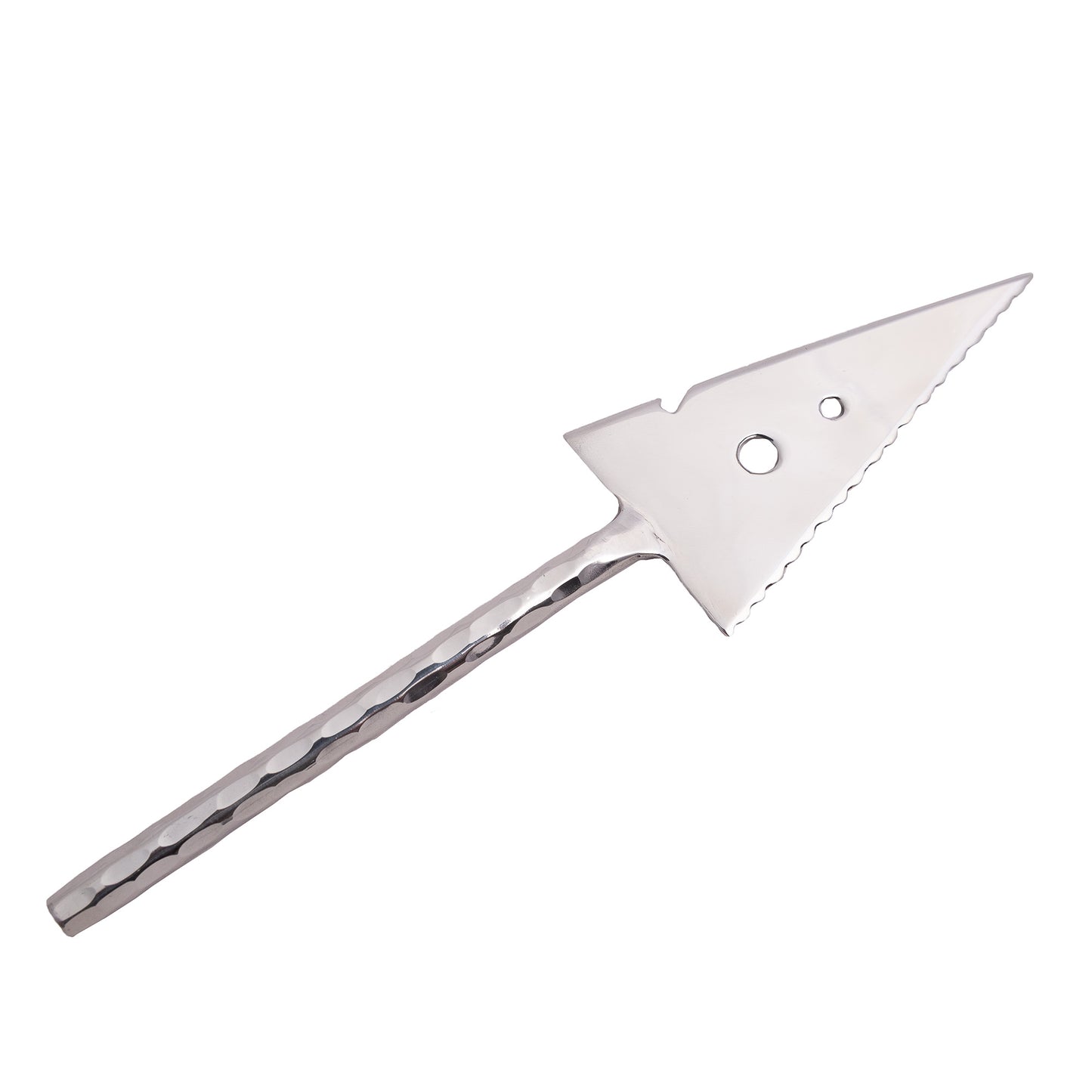 Triangle Cheese Knife with Hammered Straight Handle