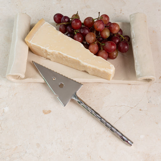 Triangle Cheese Knife with Hammered Straight Handle